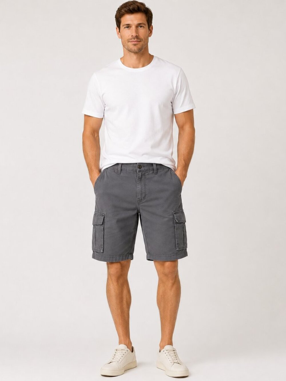 BC Clothing Men’s Cargo Shorts Size 36 Gray 100% Cotton
